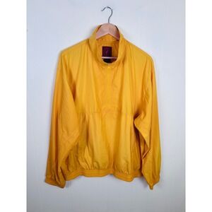 Forrester's Golf Pullover Yellow Windbreaker Lightweight Quarter‎ Zip Jacket L